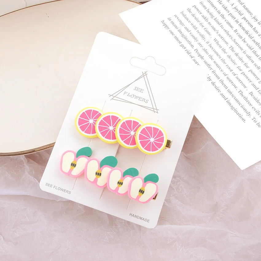 2 шт./комплект заколки для волос с фруктами девочек и женщин| |