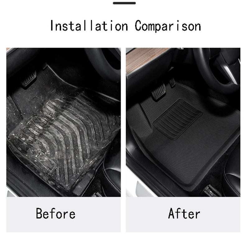 

1*Accessories Special Fully Surrounded Foot Pad For Tesla Model 3 2017 -2020 Car Waterproof Non-slip Floor Mat TPE XPE Modified