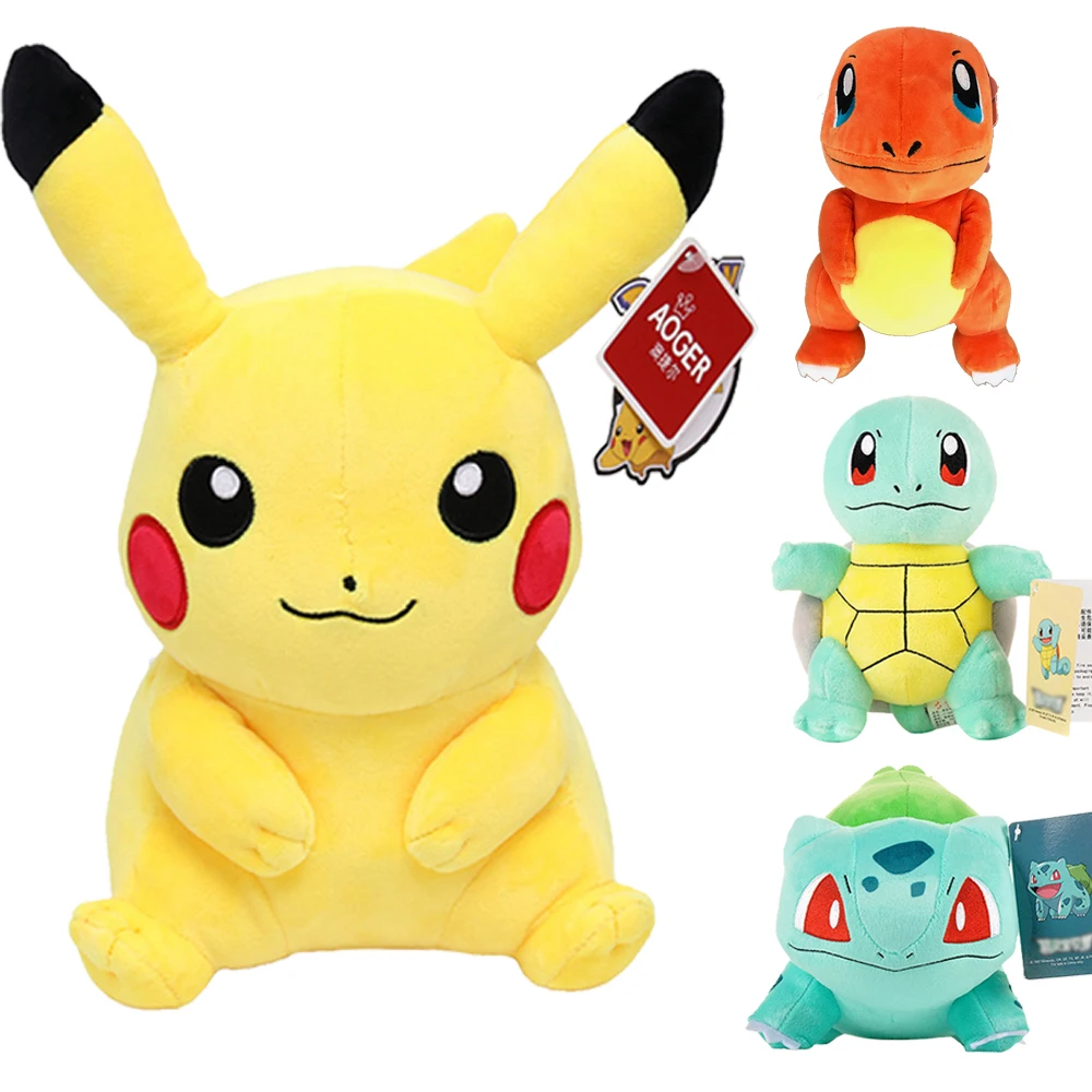 

Pikachus Charmander Bulbasaur Squirtle Jigglypuff plush doll Lapras Eevee anime pokemoned stuffed toy Peluche Gift For kid