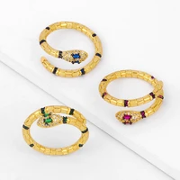 funmode fashion snake design gold color hip hop adjustable rings for women girls punk ring wholesale bijoux femme fr33