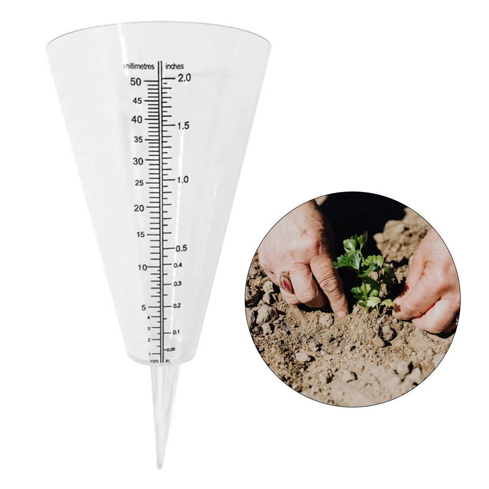 

Measurement Rain Gauge Ground Spike Precipitation Garden Yard Rainfall Gauging Transparent Measurement Tools For Garden