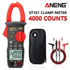 Цифровой мультиметр-зажим ST181, мультиметр постоянногопеременного тока, 4000 отсчетов, амперметр, тестер напряжения, тестер для автомобильного усилителя, Гц, емкости, Ом, бесконтактного напряжения