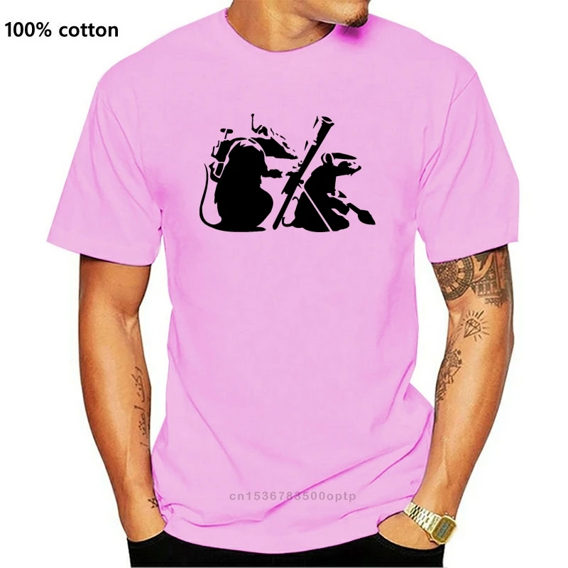 

New Bansky T Shirt Banksy War On Art Rats T-Shirt Men Cotton Tee Shirt Cute Short Sleeves Plus Size Classic Tshirt Streetwear