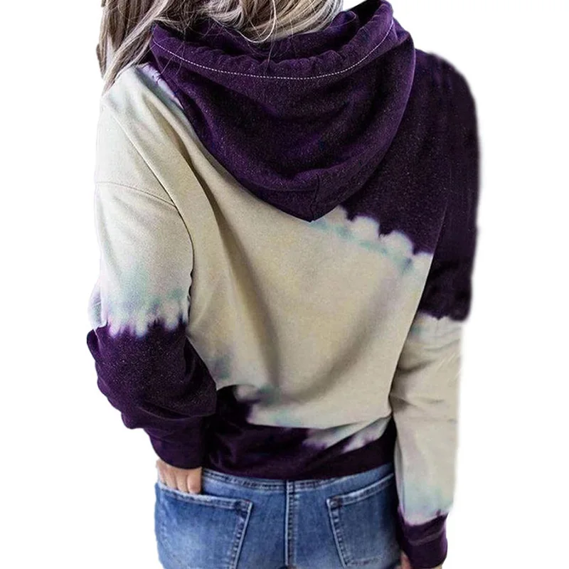 Женская толстовка с галстуком краситель балахон осень флисовый пуловер Сезон