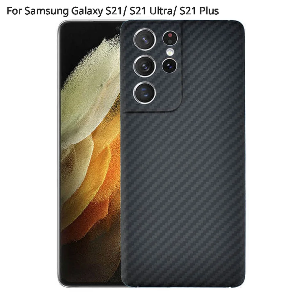 

100% Real Carbon Fiber Phone Case for Samsung Galaxy S21/ S21 Ultra/ S21 Plus Aramid Fiber Smartphone Full Cover