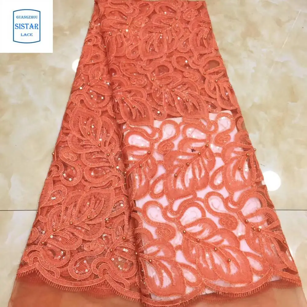 Вышивка Цветы узор кружева с блестками горячая Распродажа африканская