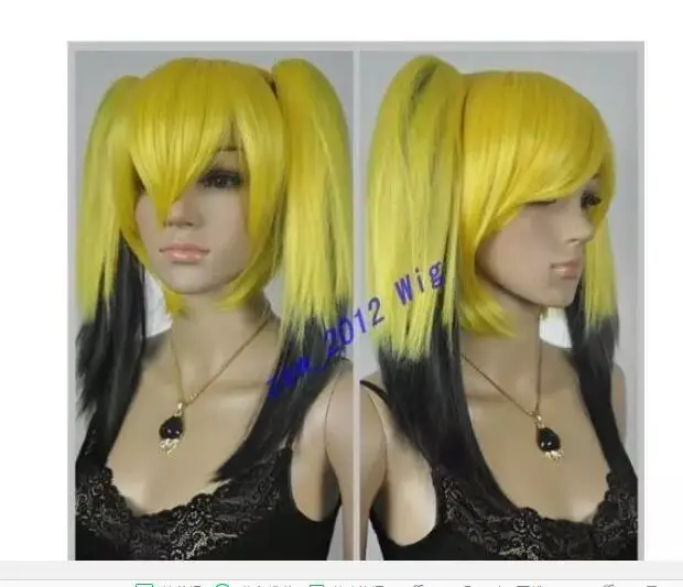 4 @ Q8 * +++ Новый парик желтого и черного цвета с двойным конским хвостом модный |