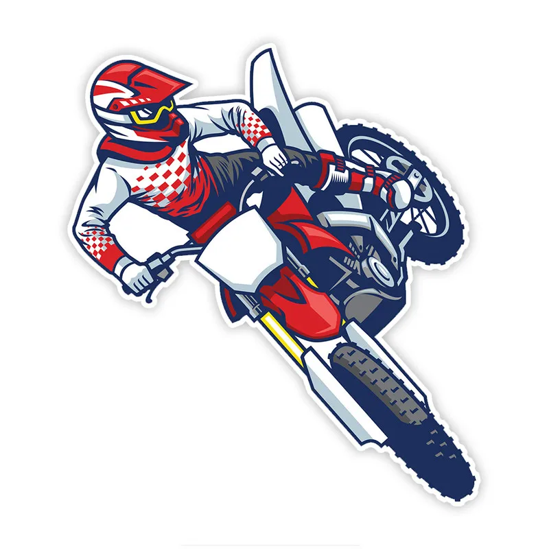 

New Cartoon Motocross Rider Doing Jumping Car Sticker Vinyl Auto Car Window Car Decal PVC Good Quality Waterproof Sun Protection