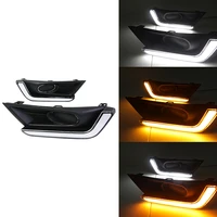 1 pair day light for honda crv 2017 2019 car front daytime running lights fog lamp led car flashing turning signal headlight kit