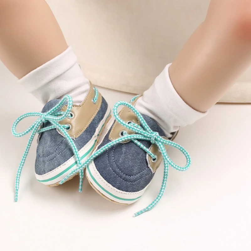 Newst Bayi Kanvas Sepatu untuk Bayi Baru Lahir Sepatu Olahraga untuk Bayi Anak-anak Gadis Bayi Balita Warna Campuran Lace-Up Pertama pejalan Kaki 0-18 M