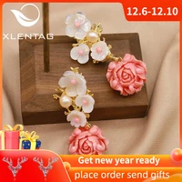 xlentag natural pearl earrings silver 925s earrings womens accessories wedding luxury indian jewelry korean earrings ge0024