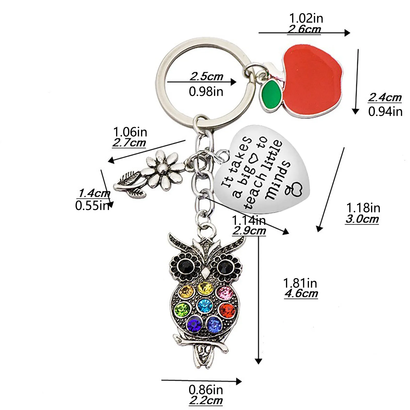 

Fashion Owl Keychain Key Ring Pendant Unisex Owl Love Flower Pendant Keychain Gift Owl Necklace For Women Men