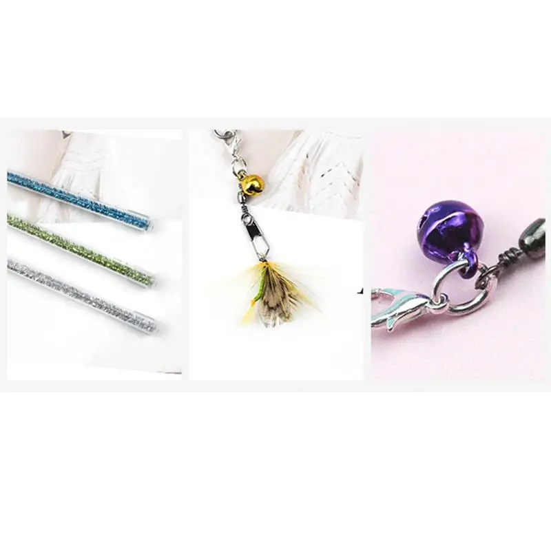 

1pcs Cat Toy Kitten Teaser Toy Funny Faux Feather Cat Teasing Wand Kitten Wand Toy With Bell Cat Toys Interactive Pet Supplies