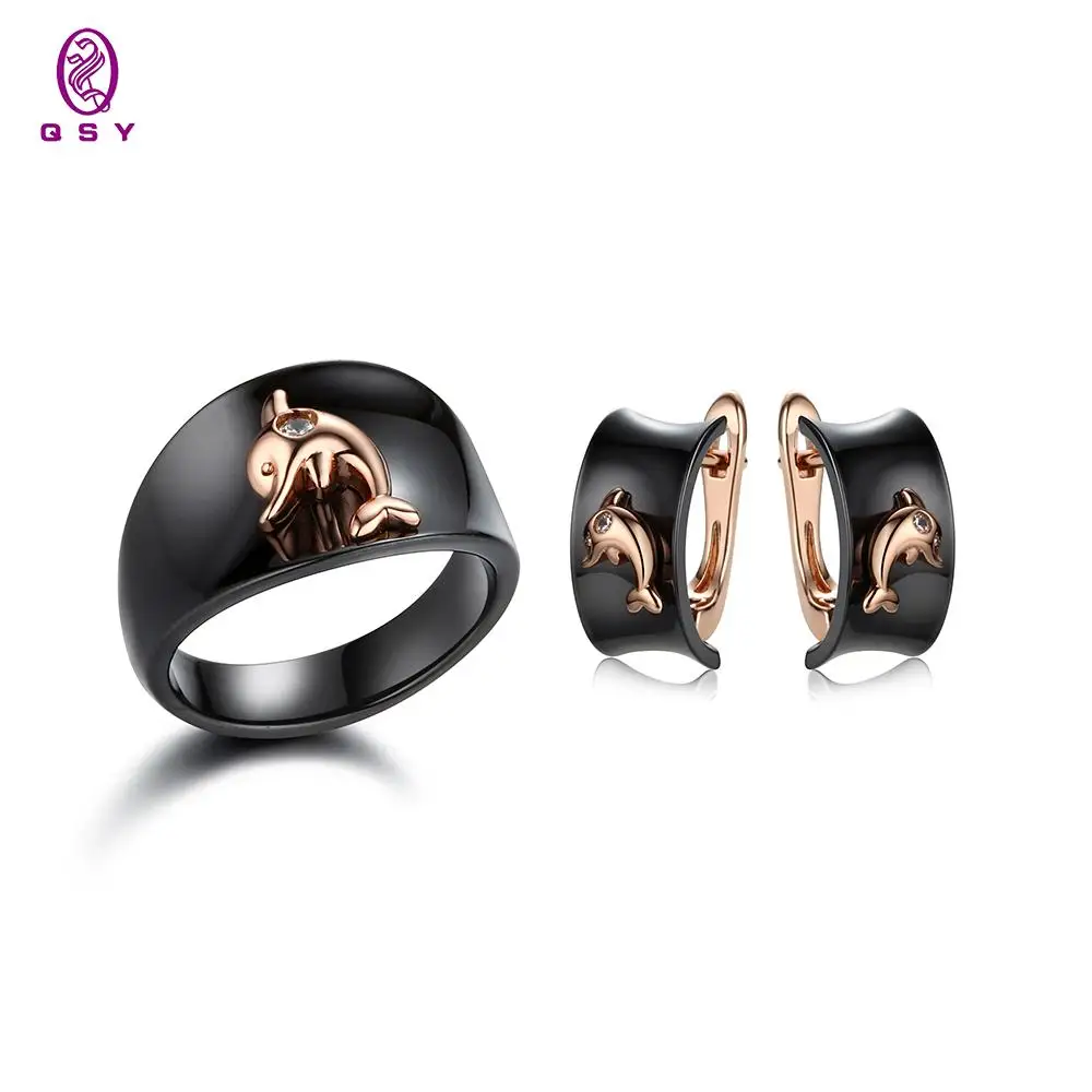 

QSY 2021 Trend Ceramic Earrings For Women For Free Shipping Rings For Women Fashion Jewelry Sets Gift