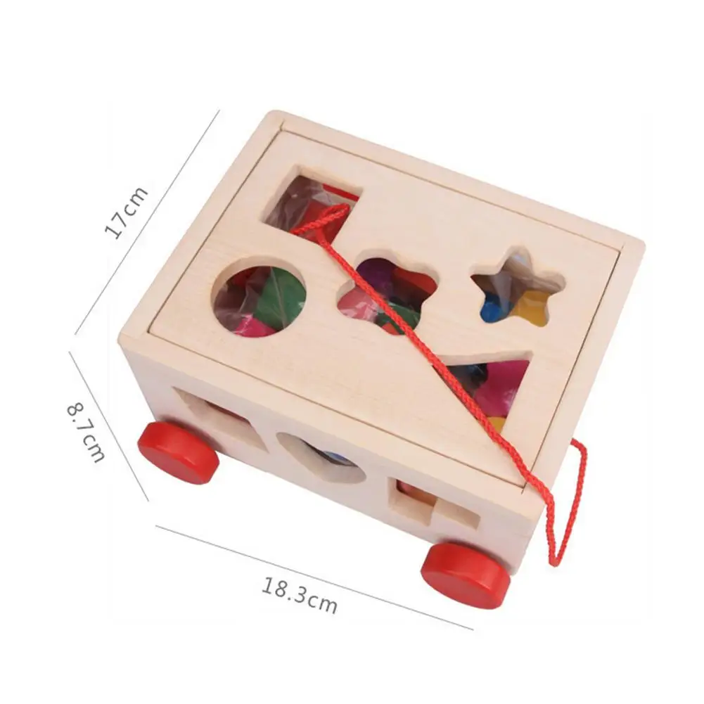 

Kids Shape Sorter Toy Toys Wooden Pull Along Car Shape Sorter Matching Blocks Draggable Box Educational For Kids