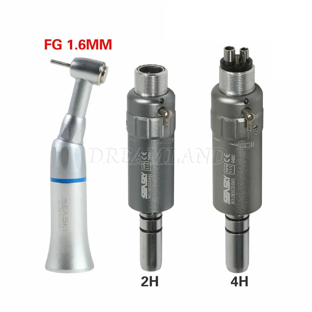 

Dental Contra Angle Push Button Friction Grip 1:1 Direct Drive Handpiece External Water Spray w/ Air Motor 2/4Hole fit NSK Style