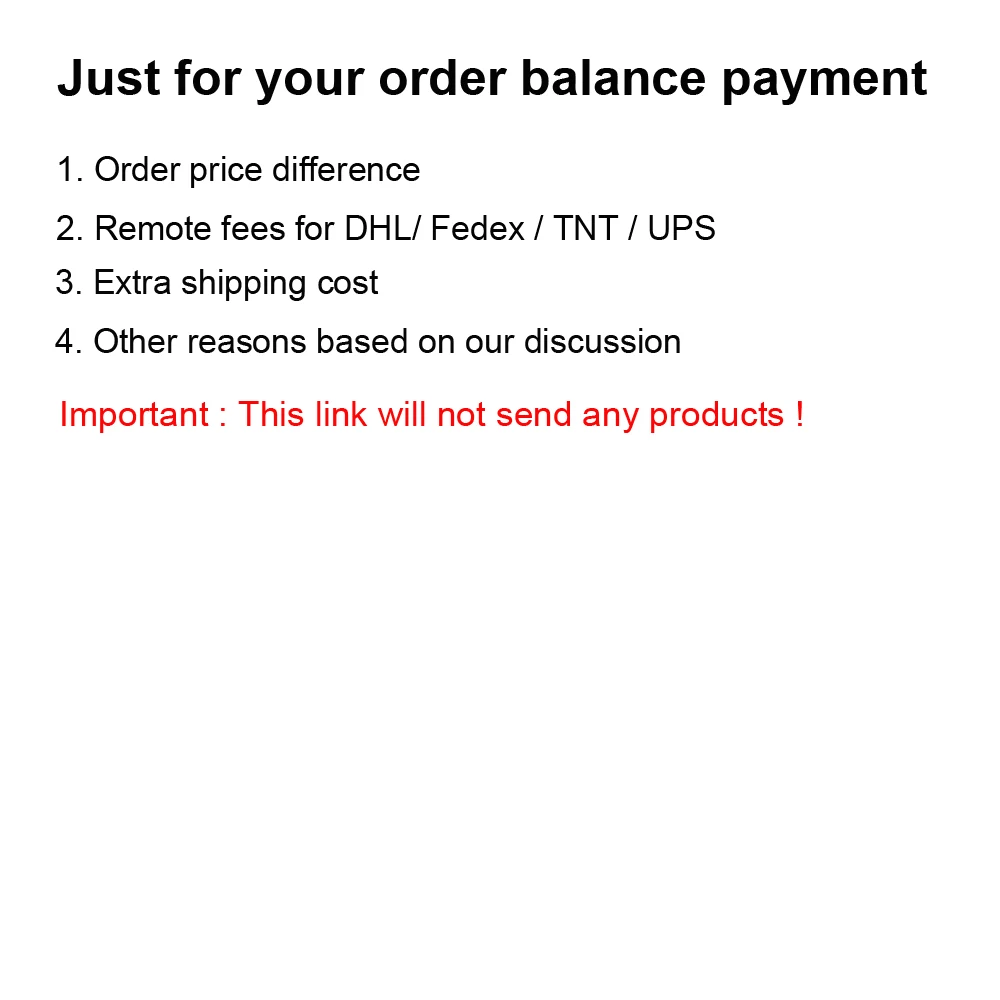 Таможенные сборы/Экспресс-перевозка/разницу в цене. Пожалуйста свяжитесь с нами