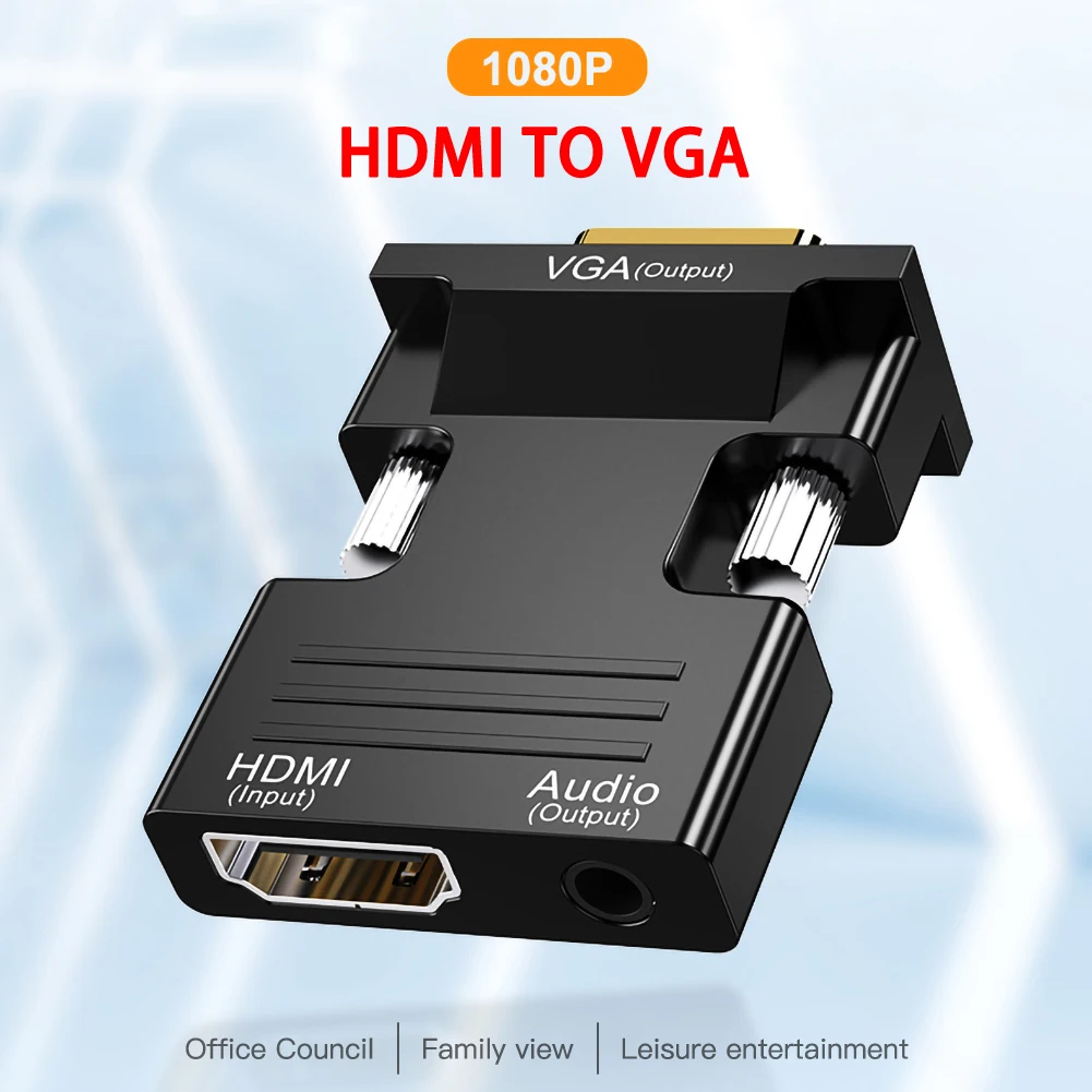 1080P HDMI в VGA адаптер цифро аналоговые аудио и видео конвертер кабель для ПК ноутбук