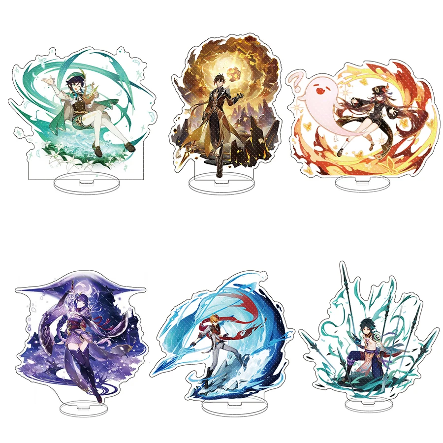 

Anime Figure Genshin Impact Diluc Venti Klee Zhongli Cosplay Acrylic Stand Model Plate Desk Decor Standing Sign figures Gift New