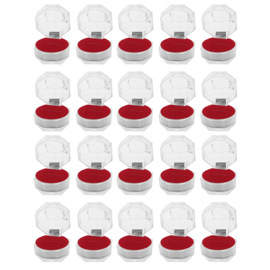 20 штук акриловые кольца серьги коробка для хранения ювелирных изделий держатель