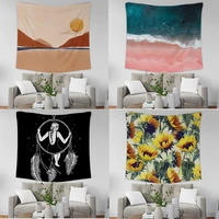 nordic ins home decoration wall cloth tapestry room living room tapestry bedroom background cloth sunflower moon tapestry