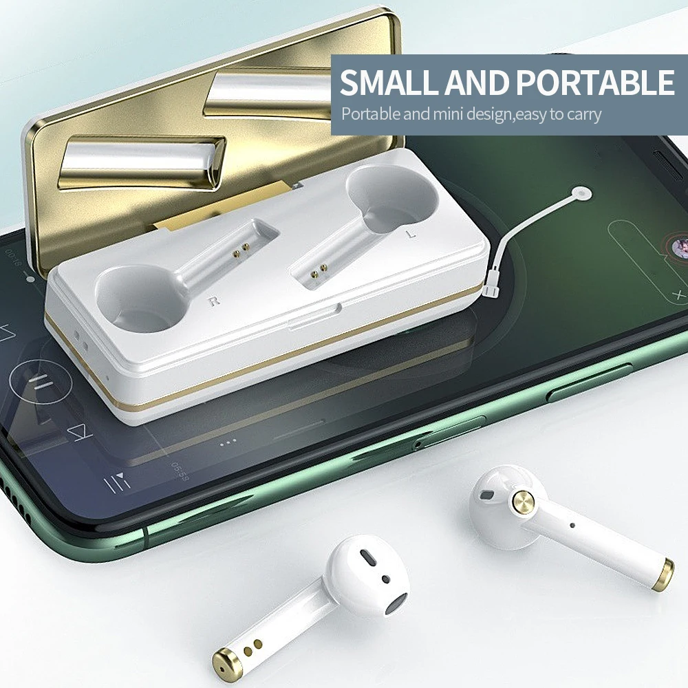 

BM002 Wireless BT Headset Mini Portable Stereo Earphone Support Voice Call &Music Play Small Phone with Headset Charge Box