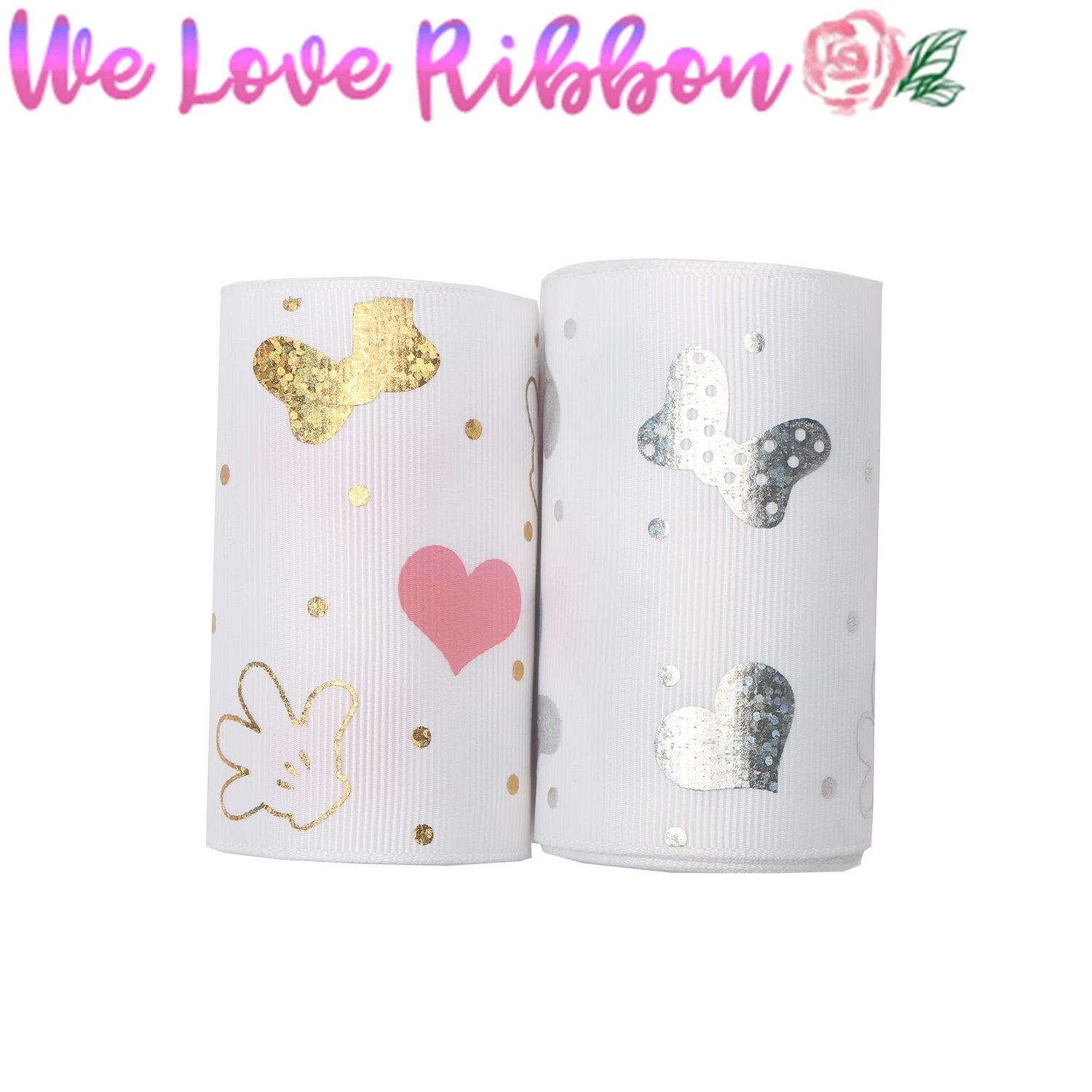 3 &quot75 мм мультфильм сердце розовые чернила печать и голограмма золото серебро