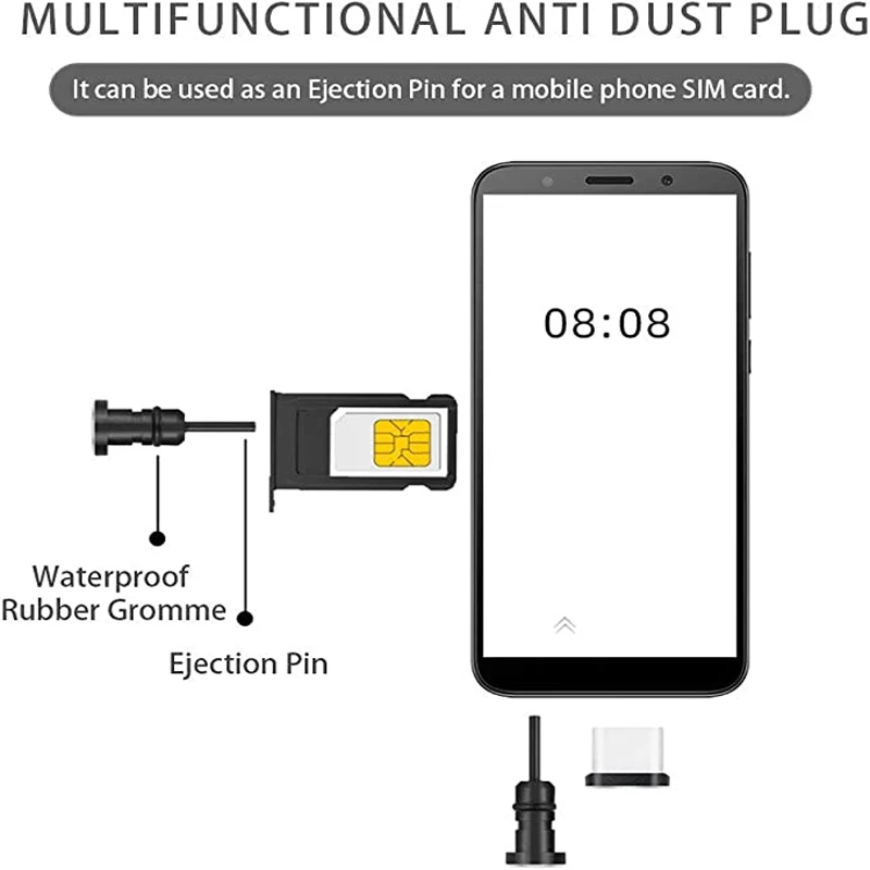 Универсальный USB C алюминий Пылезащитная заглушка для Samsung S10 плюс S9 S8 Примечание
