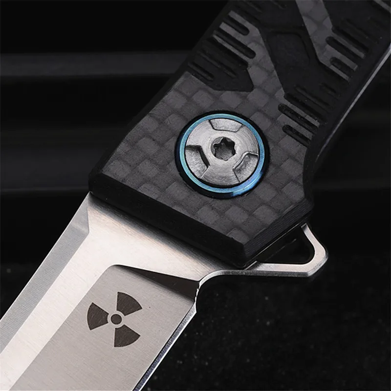 Beli Baru Gratis Pengiriman Outdoor Tempur Taktis D2 Baja Pisau Lipat Self-Pertahanan Survival Camping Fiber Portable Berburu Pisau