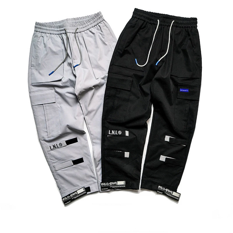 

Hip Hip Cargo Pants Streetwear Men Harajuku Harem Pants Joggers 2020 Casual Tatical Pants Multi Pockets Track TrouseWG996