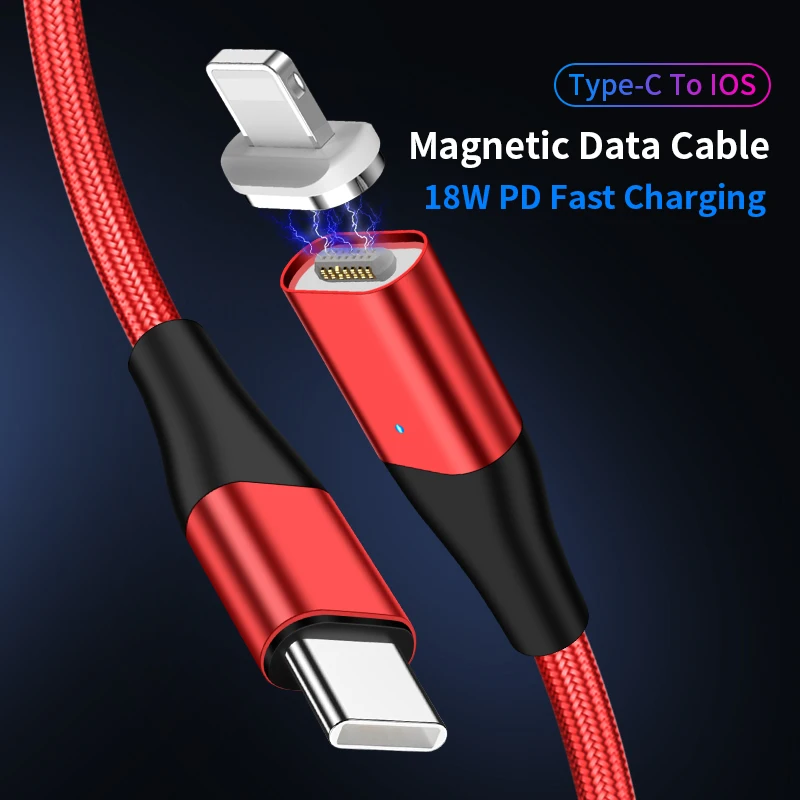 M13 новый дизайн магнитный кабель для быстрой зарядки данных TYPE C к lightnin PD 18 Вт