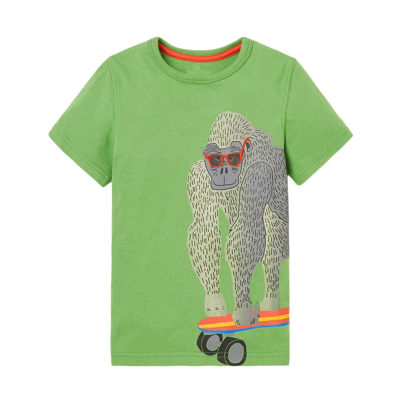51634 same pitcure Little maven 1-7лет Динозавр Детские Дети Мальчики Футболка Лето Новое Прибытие Дети Мальчики Девочки Одежда Хлопок Cabritos Ropas - Цвет: 51634 same pitcure