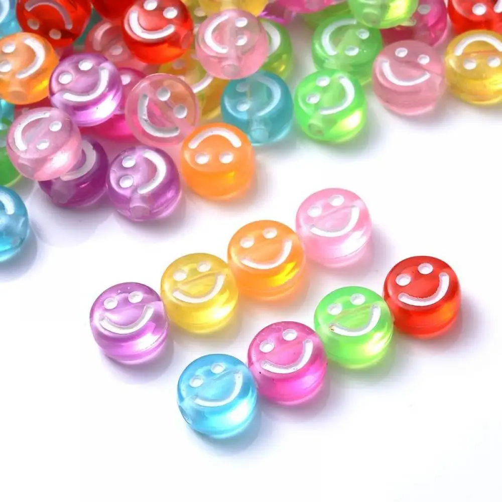 

100Pcs 7mm Transparent Mixed Round Flat Acrylic Beads Alphabet Loose Spacer Beads For Bracelet Jewelry Making Diy Accessories