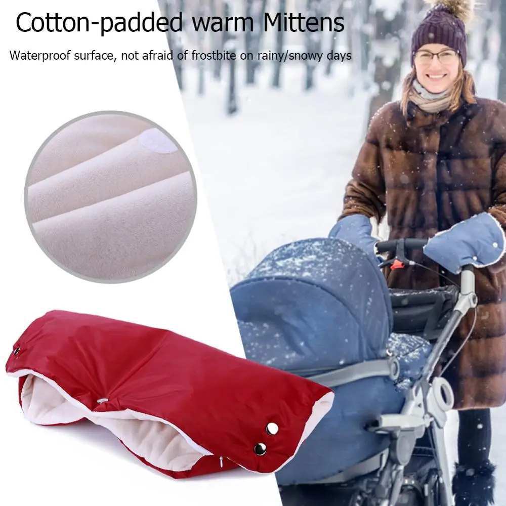 Winter Warm Baby Stroller Gloves Waterproof Pushchair Hand Muff Pram Mitten Accessory Buggy Clutch Cart Thick Fleece | Мать и ребенок