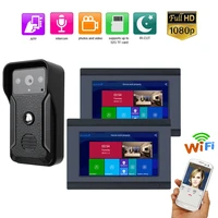 hd 1080p camera wired wireless wifi video door phone doorbell intercom system 7 inch 2pcs monitor remote app intercom