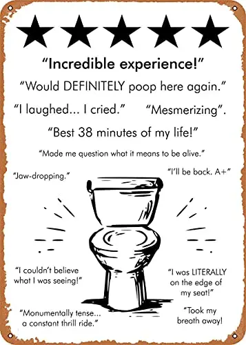 

Incredible Toilet White Vintage Look Metal Sign Patent Art Prints Retro Gift 8x12 Inch