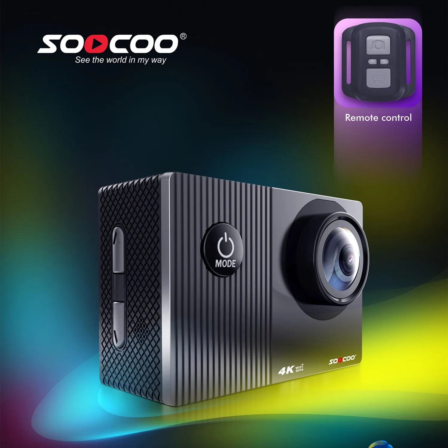 Anytech 2,0 дюймовый IPS сенсорный экран 4K HD 60 Fps Противоударный Спортивный DV с пультом дистанционного управления цифровая камера