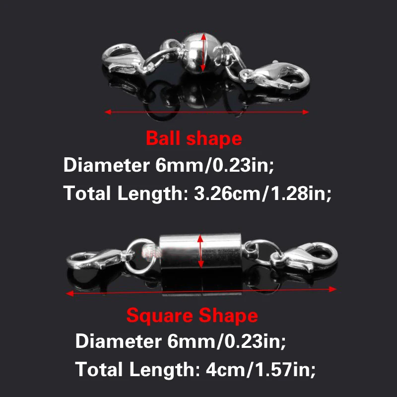 

5Pcs Metal Strong Magnetic Clasps With Lobster Clasp For Making Necklaces Bracelets Buckles DIY Jewelry Findings Accessories