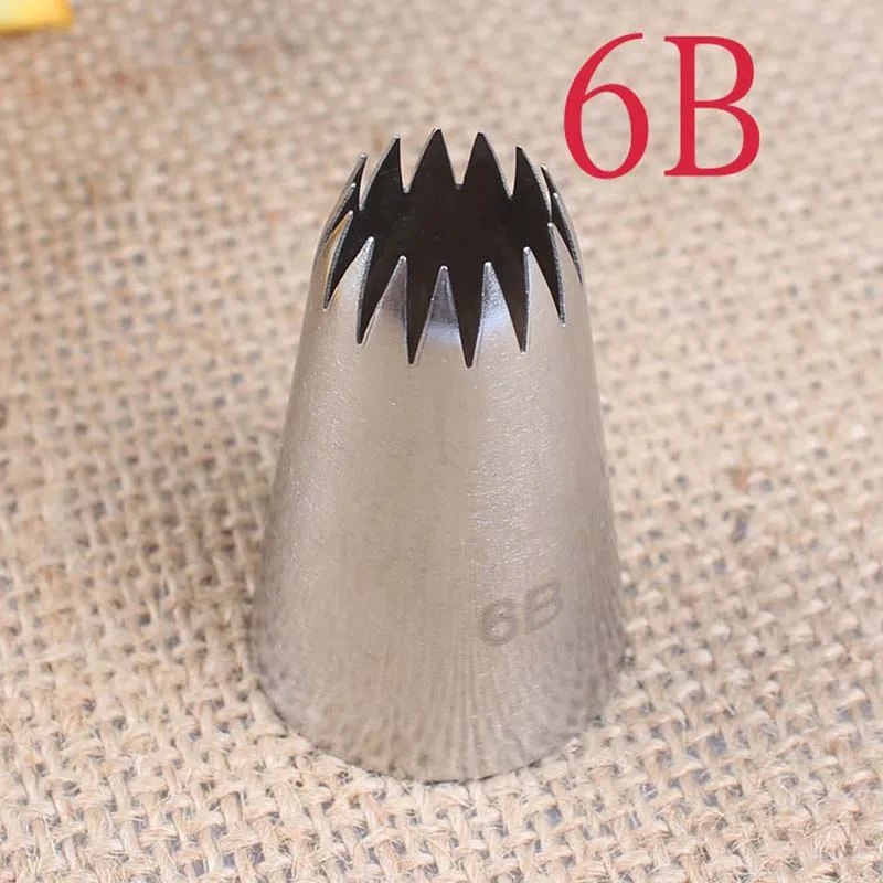 

Cookies Supplies 304 Stainless Steel Kitchen Gadgets 15 Teeth Fondant Cake Decoration 6B# 1Pcs Silver Pastry Nozzle