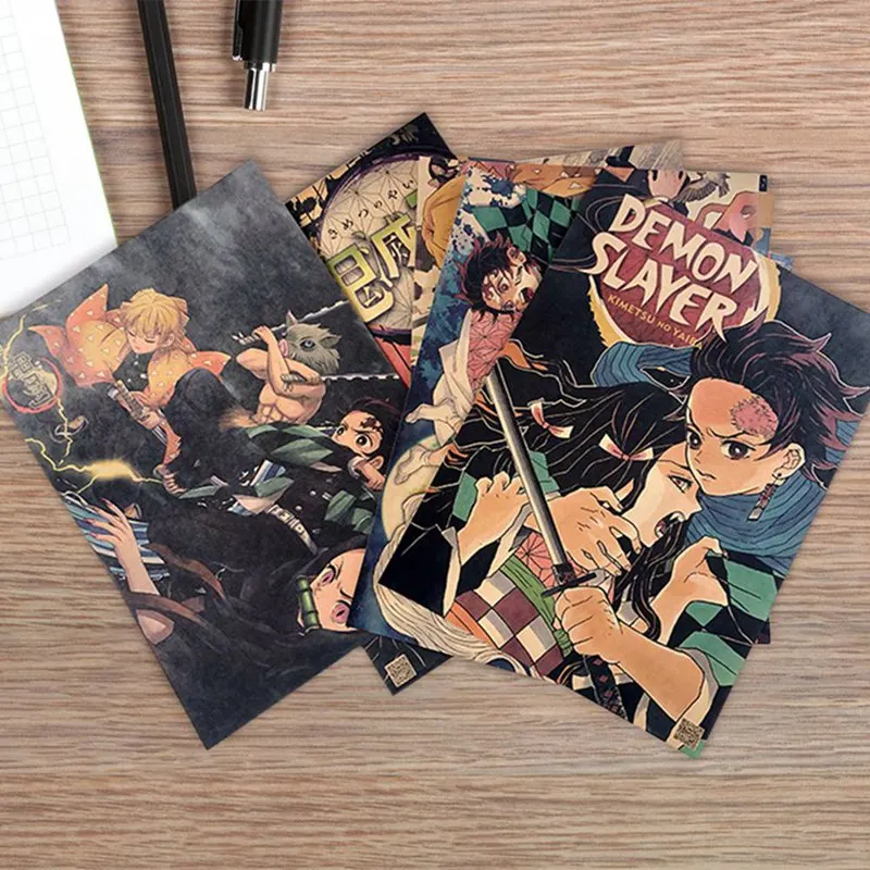 Винтажные плакаты постеры из аниме рассекающий демонов киметасу no Yaiba настенный