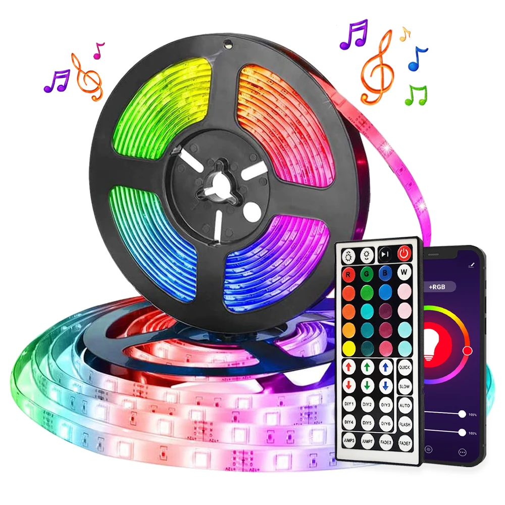 

LED Strip Light Alexa Bluetooth Control Luz RGB 5050 30LEDs/M Flexible Lamp 12V Tuya Smart Luces For Party Tira Home Fita Decor