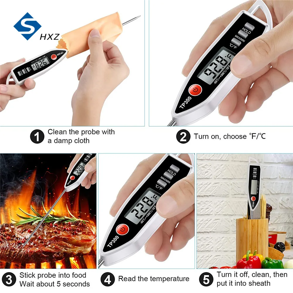 

Термометр для мяса, цифровой кухонный прибор для измерения температуры в форме свечи, для барбекю