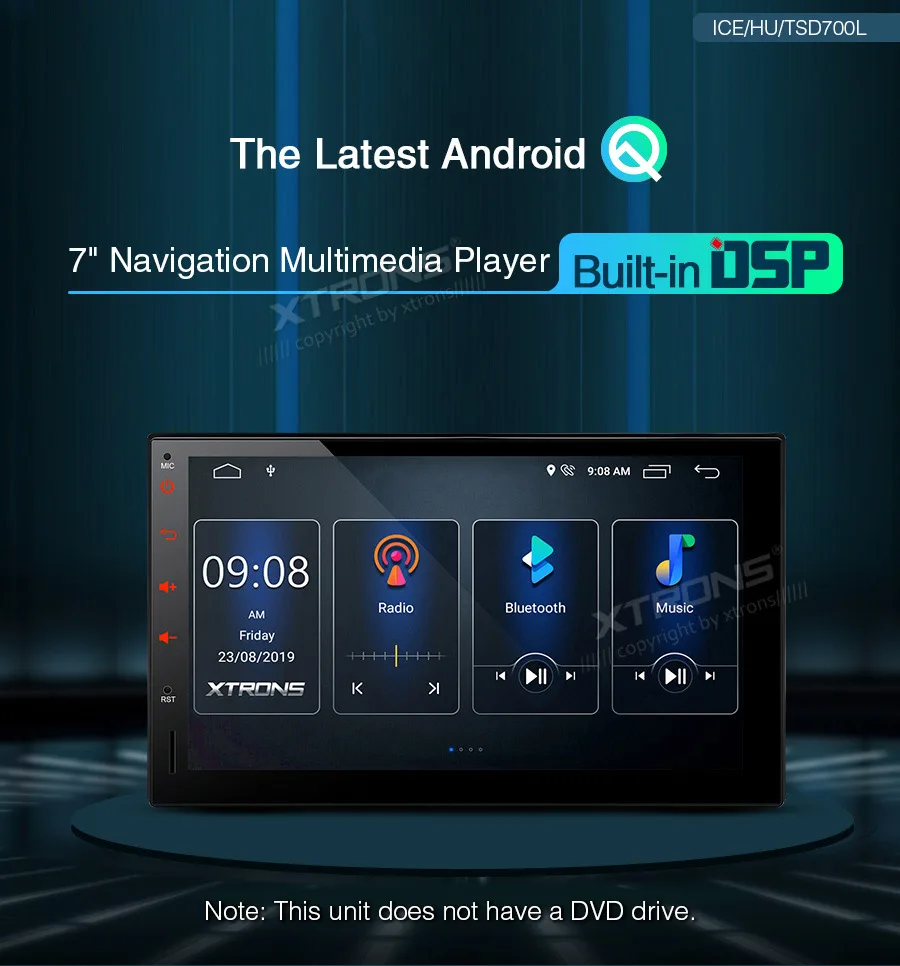 XTRONS Универсальный " DSP 2 din новейший Android автомобильный мультимедийный плеер радио стереосистемы 1080p видео руль gps DVR без DVD