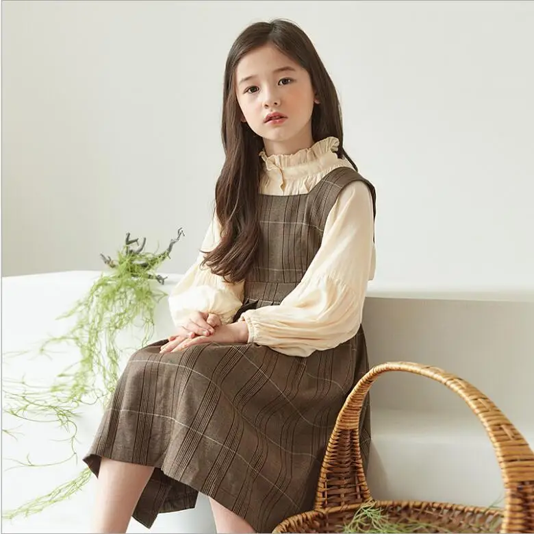 Эксклюзивная детская одежда 2021 осенний наряд для девочек подростков рубашка с