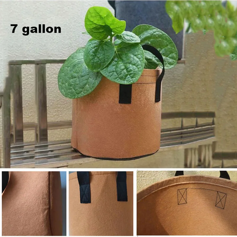 

7 Gallon Fabric Garden Potato Grow pots Container Bags Plant Growing Jardin Flower Pots Vegetable Planter with Handle P1