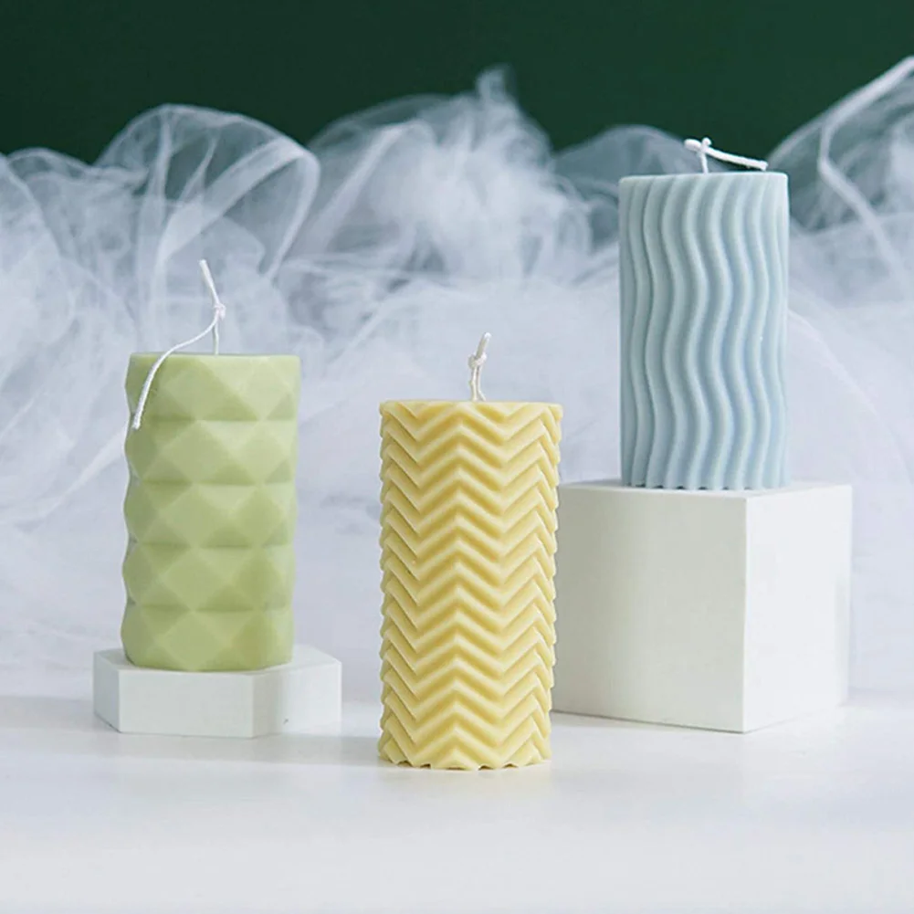 

Candle Mould Silicone Mold 3D Ball Cube Shape for DIY Gift Scented Candle Soap Craft Fondant Wax Decoration White Style