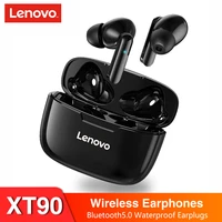 lenovo xt90 wireless earphone bluetooth 5 0 sports headphone touch button ipx5 waterproof earplugs with 300mah charging box