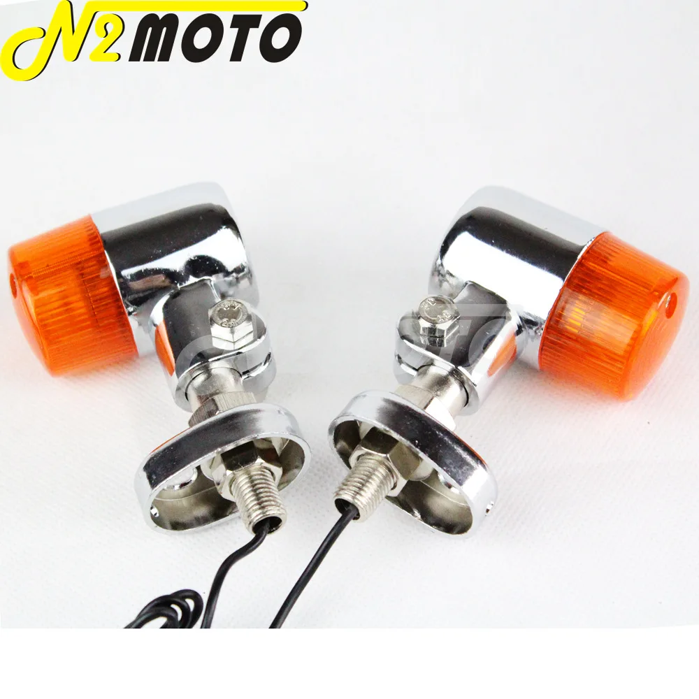 Мотоциклетный круглый хромированный поворотный сигнал 10 мм желтый индикатор
