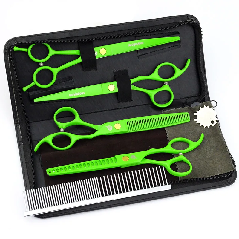 

7 inch Pet Dog Cat Hair Clippers Pet Dog Gromming Scissors Pet Straight &Thinning & Up Curved Scissors Kit Pet Gromming Tools