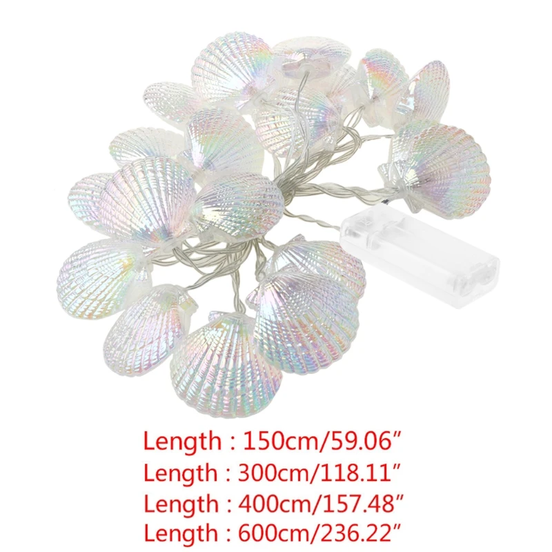 Seashell Starfish Conch Light String LED 3000K Warm White Garland Lights for Christmas Tree Wedding Party Home Indoor Decoration | Лампы и